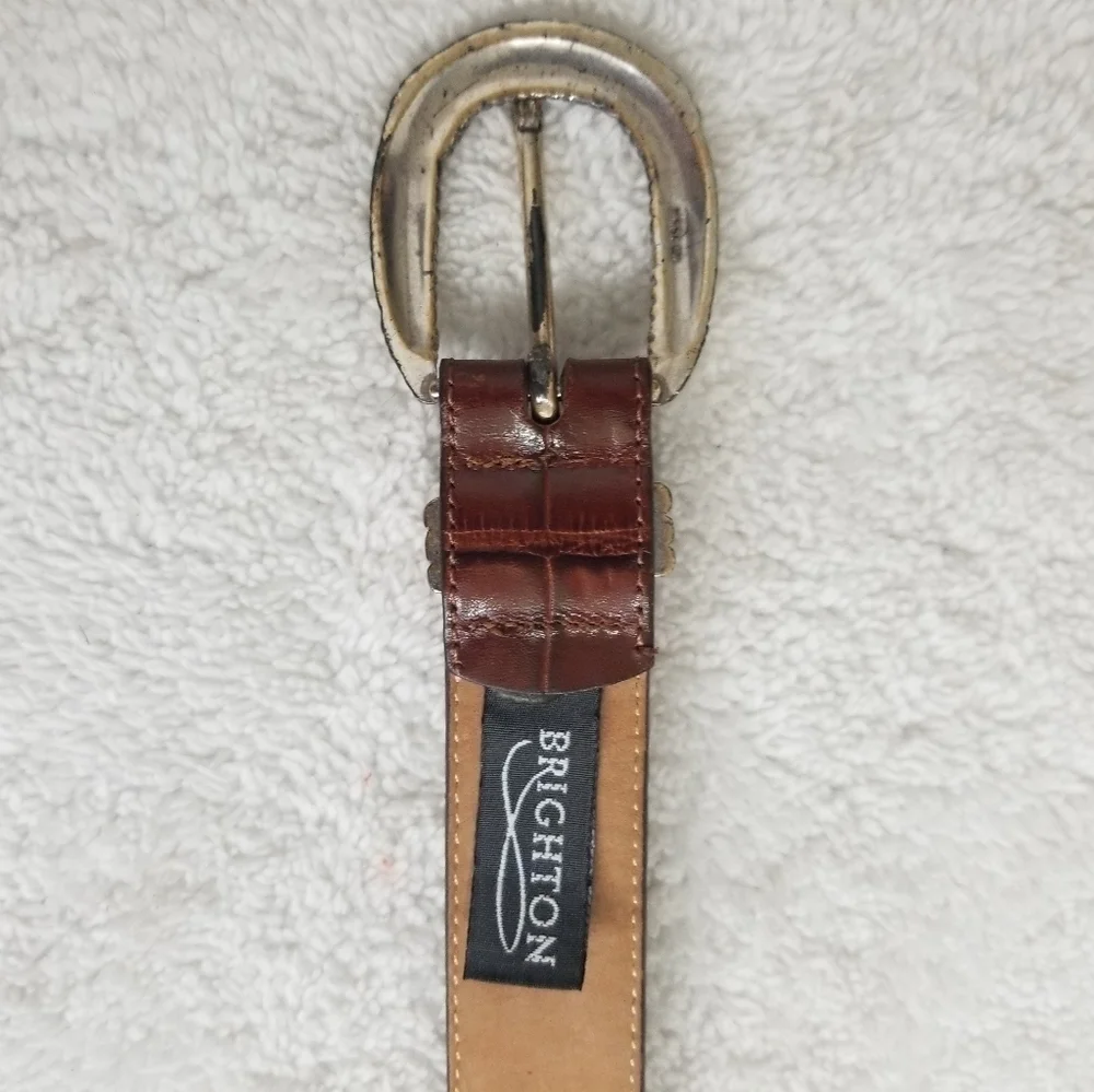 Vintage Brighton Croc Embossed leather belt